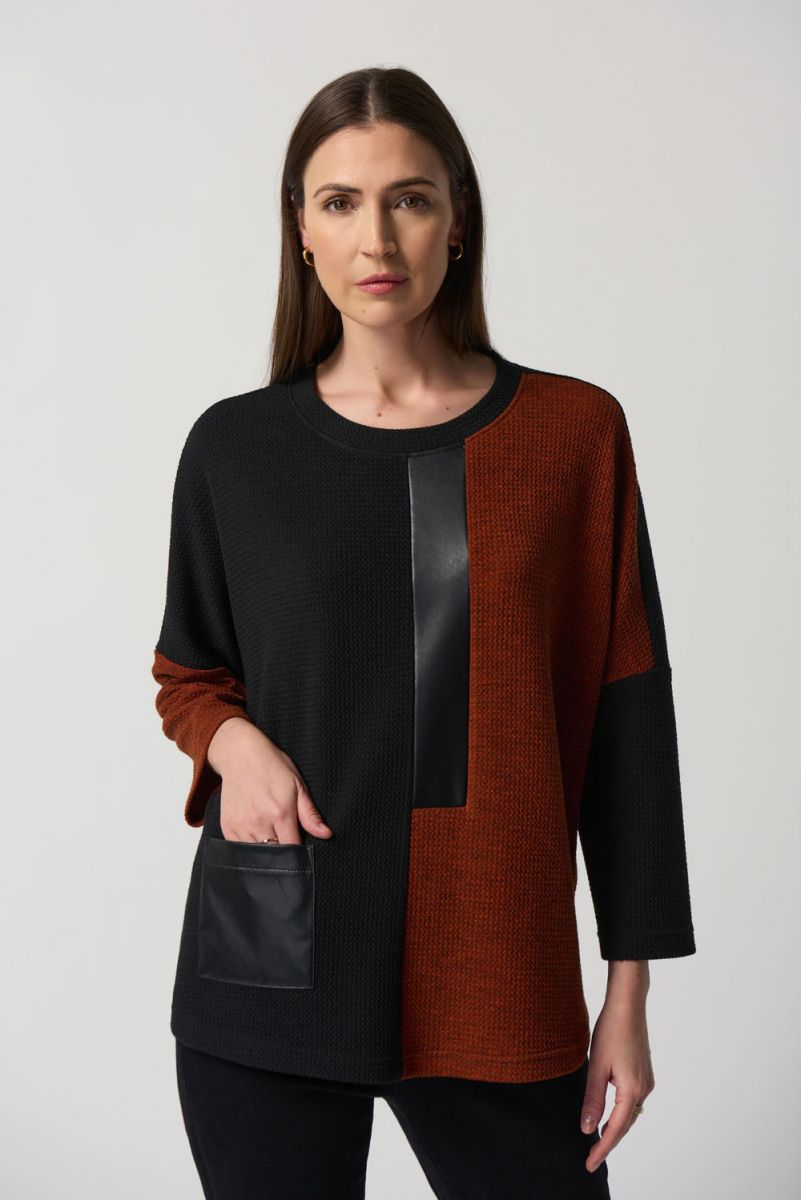 Joseph Ribkoff Boxy Color Block Top 233055