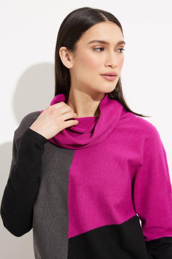Joseph Ribkoff Color-blocked Shawl Collar