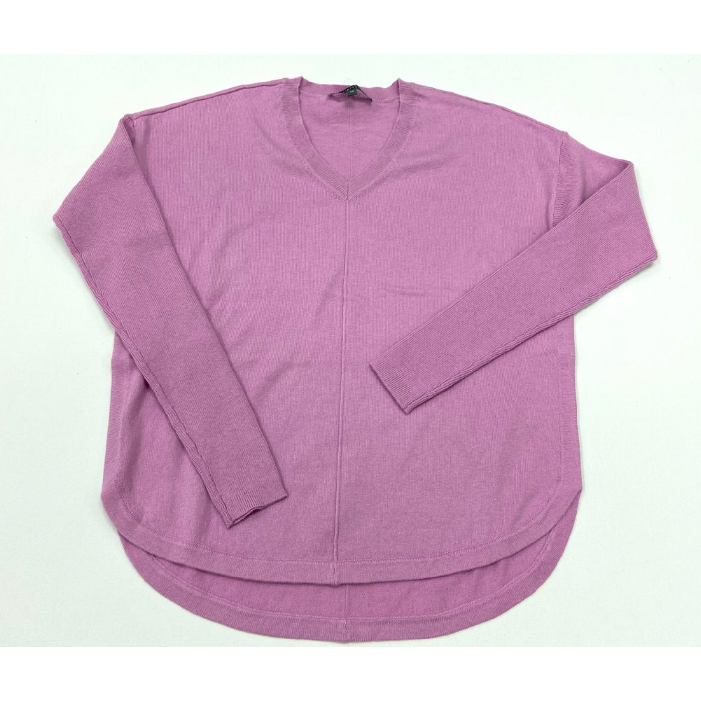 v neck purple long sleeve shirt with high low bottom